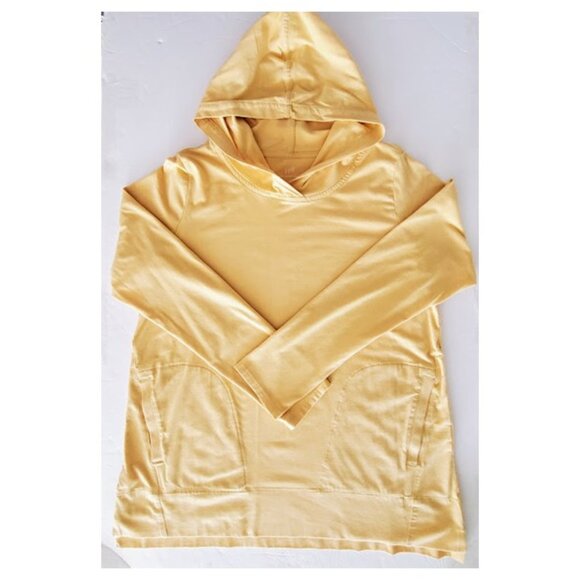 J.Jill Luxe Supima Pullover T-Shirt Tunic Hoodie Pockets Seam Stitching Size S - Picture 4 of 10